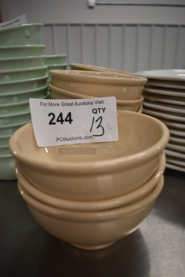 13 Tan Ceramic Bowls. 5.5x5.5x2.5. 13 Times Your Bid! - Image 1 of 3