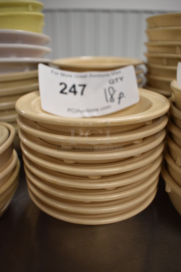 18 Poly Tan Bowls. 4.5x4.5x1.5. 18 Times Your Bid! - Image 1 of 3
