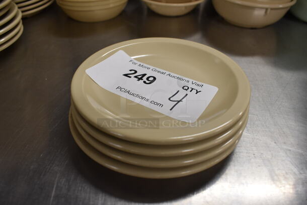 4 Tan Poly Plates. 5.5x5.5x1. 4 Times Your Bid! - Image 1 of 3
