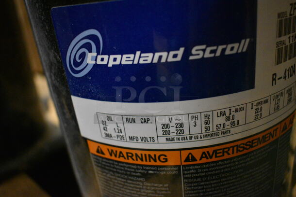 3 Copeland Scroll Model ZPS40K4E-TF5-230 Metal Commercial Motors. 200-230 Volts, 1 Phase. 9.5x9.5x17. 3 Times Your Bid! - Image 5 of 7