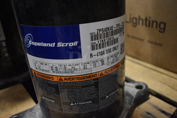 3 Copeland Scroll Model ZPS40K4E-TF5-230 Metal Commercial Motors. 200-230 Volts, 1 Phase. 9.5x9.5x17. 3 Times Your Bid! - Image 6 of 7
