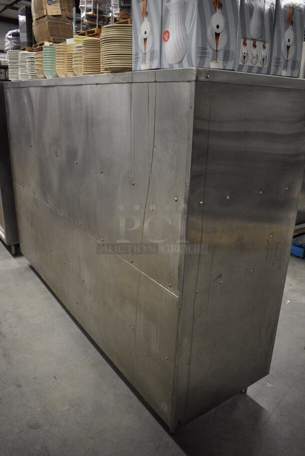 Metal Commercial Cabinet w/ 2 Sliding Wood Pattern Doors. 84x25x59.5 - Image 7 of 7