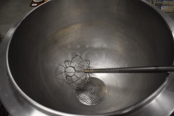 GORGEOUS! Groen Model AH/1E-40 Stainless Steel Commercial Natural Gas Powered Floor Style 40 Gallon Steam Kettle w/ Mixing Whisk Paddle. 100,000 BTU. 39x43x49. Whisk: 8x8x48 - Image 5 of 10