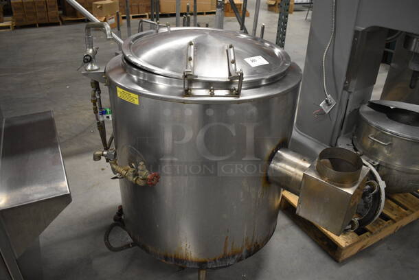 GORGEOUS! Groen Model AH/1E-40 Stainless Steel Commercial Natural Gas Powered Floor Style 40 Gallon Steam Kettle w/ Mixing Whisk Paddle. 100,000 BTU. 39x43x49. Whisk: 8x8x48 - Image 9 of 10