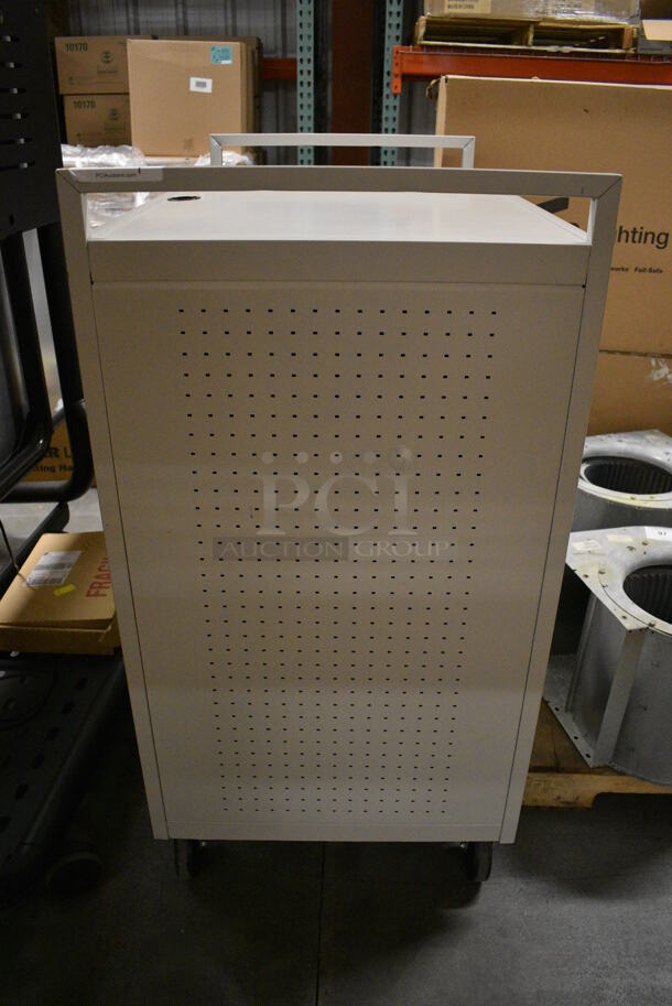 White Metal Portable Laptop Cart on Commercial Casters. 42.5x24x47.5 - Image 5 of 6