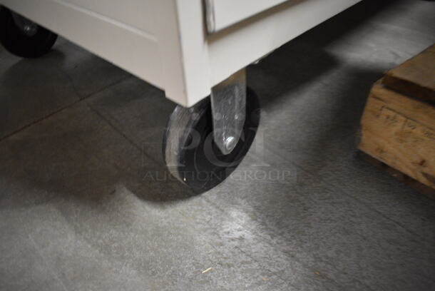 White Metal Portable Laptop Cart on Commercial Casters. 42.5x24x47.5 - Image 6 of 6