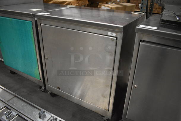 Stainless Steel Commercial Cashier Station w/ Front Door on Commercial Casters. 30x27.5x36 - Image 3 of 6