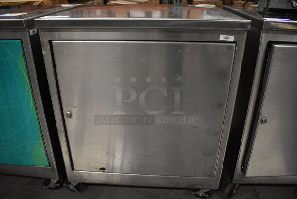 Stainless Steel Commercial Cashier Station w/ Front Door on Commercial Casters. 30x27.5x36 - Image 4 of 6