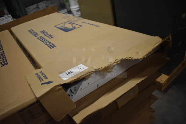 9 BRAND NEW IN BOX! White Metal Ceiling Lights. 24x48x4. 9 Times Your Bid! - Image 2 of 5