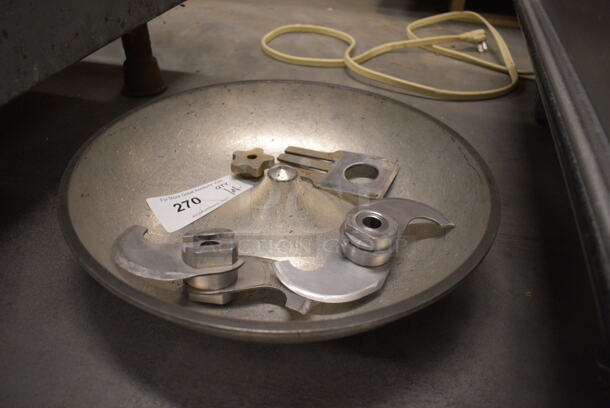 ALL ONE MONEY! Lot of Stainless Steel Buffalo Chopper Bowl and 2 S Blades. 15x15x3.5 - Image 3 of 3