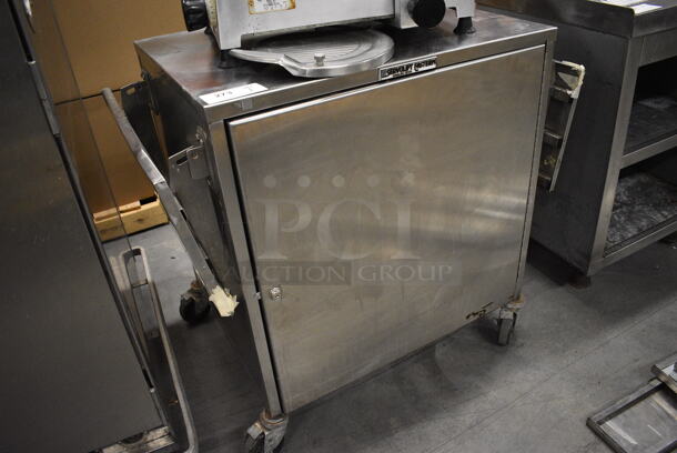 Servolift Eastern Stainless Steel Commercial Cashier Station w/ 2 Tray Slides and Front Door on Commercial Casters. 38x24x34 - Image 2 of 6