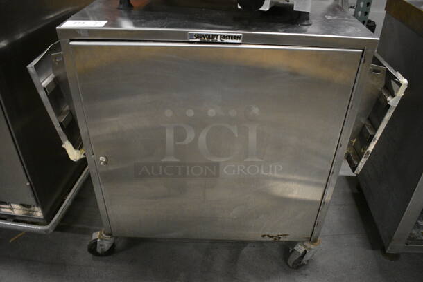 Servolift Eastern Stainless Steel Commercial Cashier Station w/ 2 Tray Slides and Front Door on Commercial Casters. 38x24x34 - Image 6 of 6