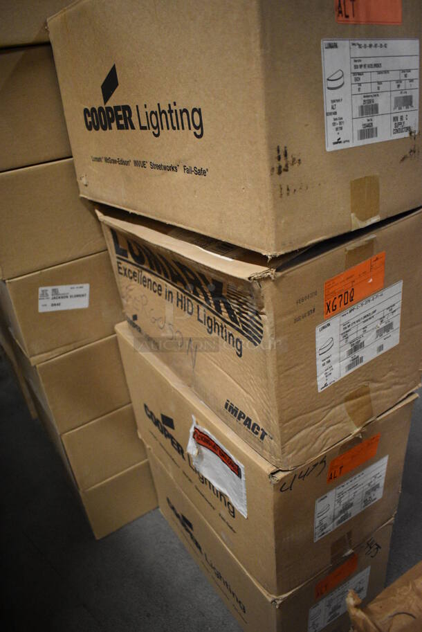 4 BRAND NEW IN BOX! Metal Lights; 3 Cooper Lighting MPIP-C-70-277V-Q-F1-LL. 18x7x9. 4 Times Your Bid! - Image 12 of 12