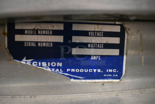 NICE! Precision Model RG-500 Stainless Steel Commercial Single Door Warming Cabinet on Commercial Casters. 120 Volts, 1 Phase. 31x35x64 - Image 6 of 7