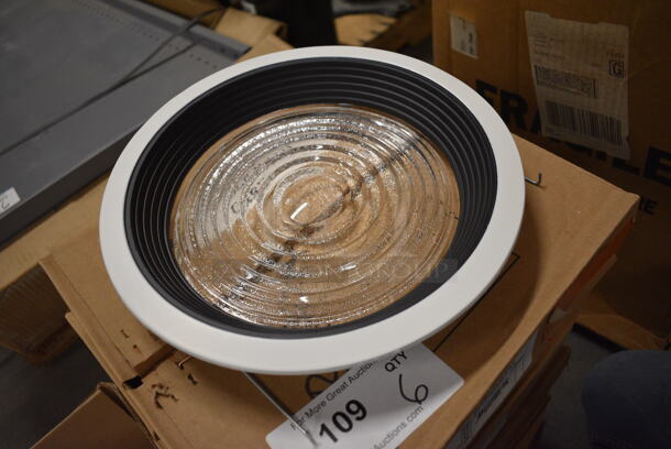6 BRAND NEW IN BOX! Glass Fresnel Lens w/ Black Baffle and White Trim. 11x11x2. 6 Times Your Bid! - Image 2 of 6
