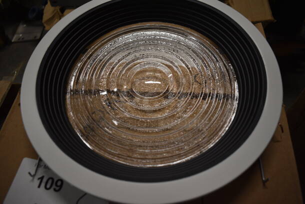 6 BRAND NEW IN BOX! Glass Fresnel Lens w/ Black Baffle and White Trim. 11x11x2. 6 Times Your Bid! - Image 3 of 6