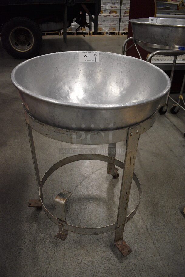 Metal Kettle Mixing Bowl on Metal Portable Stand w/ Commercial Casters. 24x24x34 - Image 1 of 4