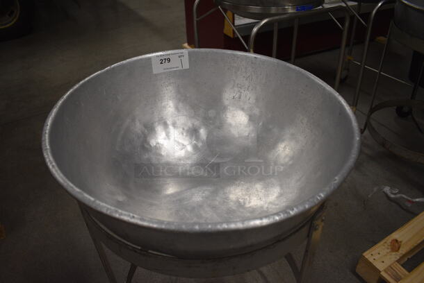 Metal Kettle Mixing Bowl on Metal Portable Stand w/ Commercial Casters. 24x24x34 - Image 2 of 4