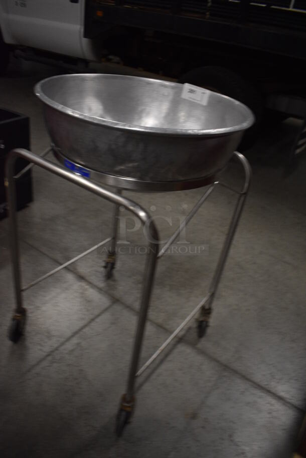 Vollrath Metal Kettle Mixing Bowl on Metal Portable Stand w/ Commercial Casters. 24x24x37 - Image 4 of 5