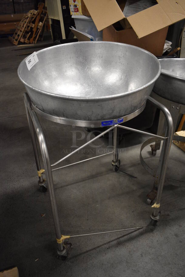 Vollrath Metal Kettle Mixing Bowl on Metal Portable Stand w/ Commercial Casters. 24x24x37 - Image 2 of 5