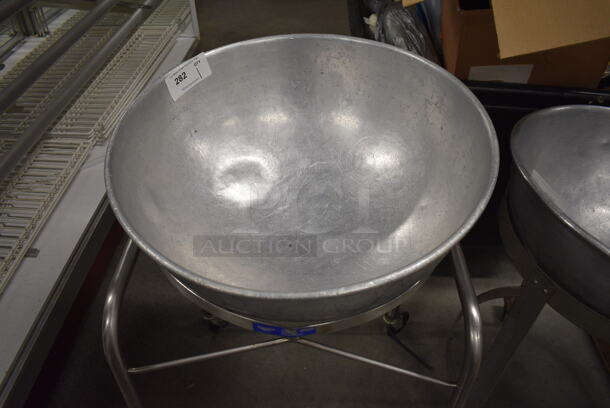 Vollrath Metal Kettle Mixing Bowl on Metal Portable Stand w/ Commercial Casters. 24x24x37 - Image 4 of 5