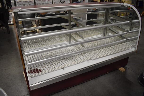 Metal Commercial Floor Style Dry Display Case Merchandiser. No Front Glass. 77x34.5x48