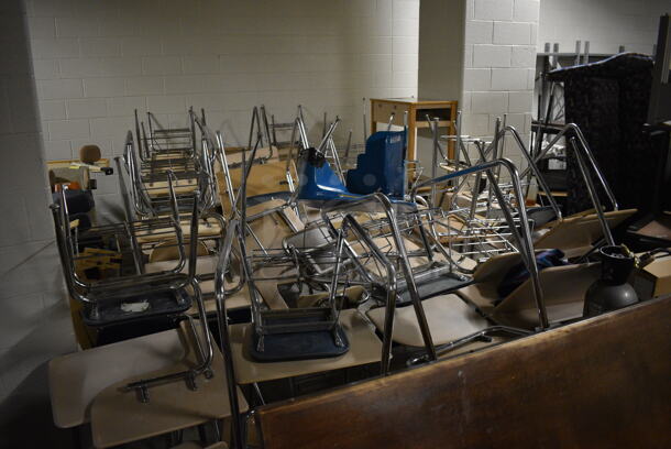 ALL ONE MONEY! Lot of Various Tables and Student Chairs! Winning Bidder Does Not Need To Remove All Items In Lot - Just What They Want. BUYER MUST REMOVE.  - Image 7 of 12