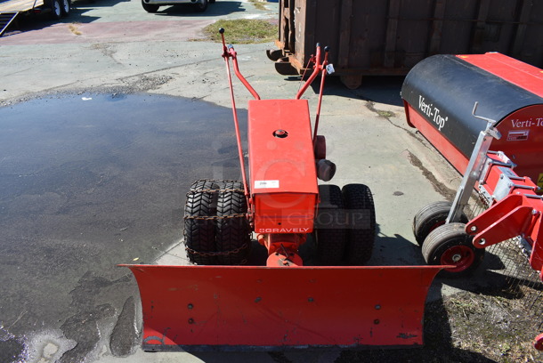 Graveley Kohler Model K301S Red Metal Commercial Push Plow. 48x72x40, Plow 48x20