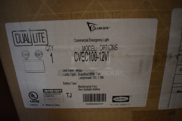 5 BRAND NEW IN BOX! DualLite Model CVEC100-12VI Commercial Emergency Light and Hubbell Battery. 12.5x8.5x6, 6.5x7x5. 5 Times Your Bid! - Image 6 of 6
