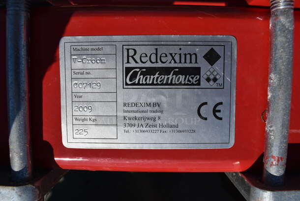 2009 Redexim Charterhouse Model V-Groom Verti-Groom Red Metal Commercial Lawn Grooming Machine for Artificial Turf. 80x72x38 - Image 9 of 12