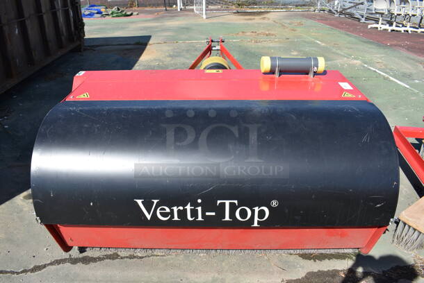 2007 Redexim Charterhouse Model V-Top Verti-Top Red Metal Commercial Lawn Grooming Machine for Artificial Turf. 63x57x36