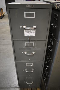 Harrison Gray Metal 4 Drawer Filing Cabinet. 15x28.5x52