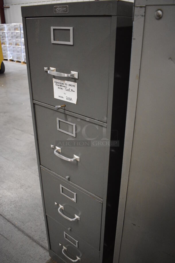 Harrison Gray Metal 4 Drawer Filing Cabinet. 15x28.5x52 - Image 3 of 8