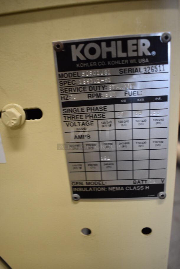 Kohler Power System Fast Response Model 50R0ZJ81 Metal Industrial Generator. 120/208 Volts, 3 Phase. 82x29x43 - Image 7 of 12