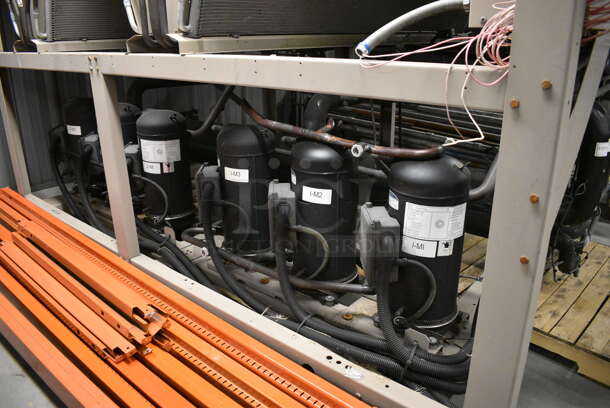 2010 York Johnson Controls Model YLAA0070SE46XCASDTXATXBLXCXX44 Metal Industrial Scroll Chiller. 460 Volts, 3 Phase. 88x115x89 - Image 7 of 9