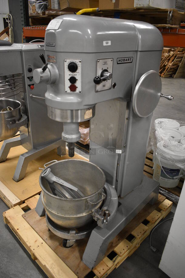 STUNNING! Hobart Model H-600T Metal Commercial Floor Style 60 Quart Planetary Mixer w/ Bowl Adapter. Stainless Steel Mixing Bowl, Mixing Bowl Dolly and Paddle Attachment. 200 Volts, 3 Phase. 28x39x56 - Image 2 of 12