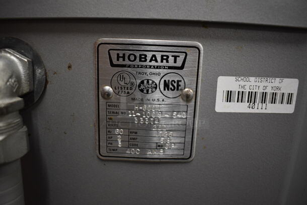 STUNNING! Hobart Model H-600T Metal Commercial Floor Style 60 Quart Planetary Mixer w/ Bowl Adapter. Stainless Steel Mixing Bowl, Mixing Bowl Dolly and Paddle Attachment. 200 Volts, 3 Phase. 28x39x56 - Image 11 of 12