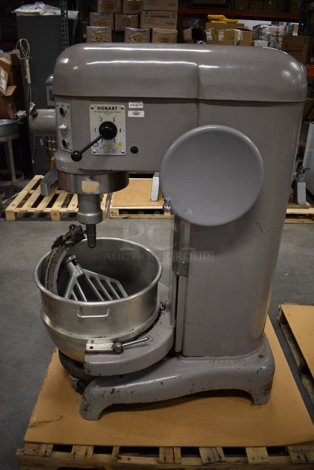 STUNNING! Hobart Model L-800 Metal Commercial Floor Style 80 Quart Planetary Mixer w/ Stainless Steel Mixing Bowl, Bowl Adaptor, Mixing Bowl Dolly and Paddle Attachment. 208 Volts, 3 Phase. 28x40x56 - Image 3 of 12