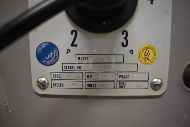 STUNNING! Hobart Model L-800 Metal Commercial Floor Style 80 Quart Planetary Mixer w/ Stainless Steel Mixing Bowl, Bowl Adaptor, Mixing Bowl Dolly and Paddle Attachment. 208 Volts, 3 Phase. 28x40x56 - Image 4 of 12