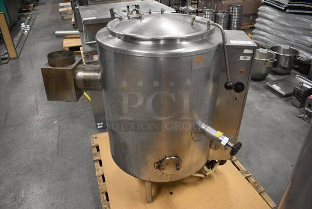 GORGEOUS! Groen Model AH/1E-20 Stainless Steel Commercial Natural Gas Powered Floor Style 20 Gallon Steam Kettle. 85,000 BTU. 44x35x47 - Image 1 of 11