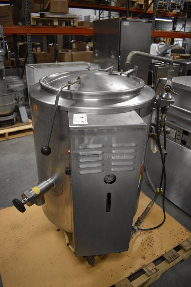 GORGEOUS! Groen Model AH/1E-20 Stainless Steel Commercial Natural Gas Powered Floor Style 20 Gallon Steam Kettle. 85,000 BTU. 44x35x47 - Image 6 of 11