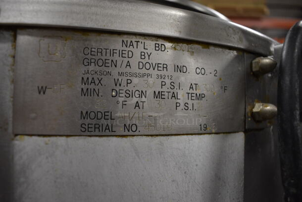 GORGEOUS! Groen Model AH/1E-20 Stainless Steel Commercial Natural Gas Powered Floor Style 20 Gallon Steam Kettle. 85,000 BTU. 44x35x47 - Image 7 of 11