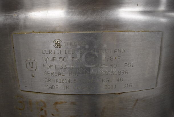 GORGEOUS! Cleveland Model KGL-40 Stainless Steel Commercial Natural Gas Powered Floor Style 40 Gallon Steam Kettle. 140,000 BTU. 31x45x44 - Image 10 of 12