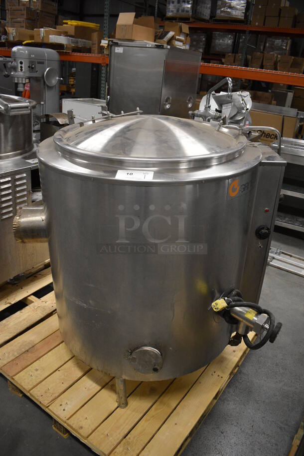 GORGEOUS! Groen Model AH/1-40 Stainless Steel Commercial Natural Gas Powered Floor Style 40 Gallon Steam Kettle. 100,000 BTU. 40x36x50 - Image 1 of 10