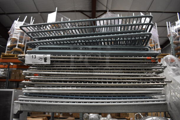 ALL ONE MONEY! Lot of 25 Various Metal and Poly Coated Racks! Includes 25x27x1