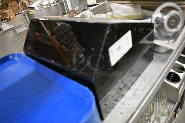 Black Poly Countertop 6 Compartment Silverware Holder. 15x13x10 - Image 3 of 4