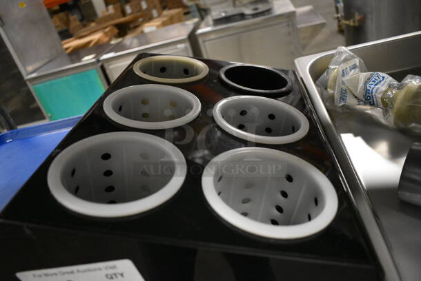 Black Poly Countertop 6 Compartment Silverware Holder. 15x13x10 - Image 4 of 4