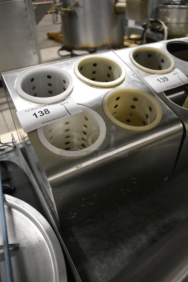 Metal Countertop 4 Compartment Silverware Holder. 10x12x8.5 - Image 3 of 3