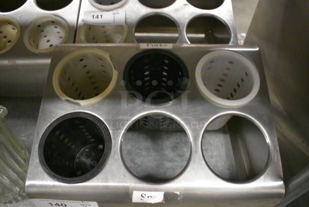 Metal Countertop 6 Compartment Silverware Holder. 15x12x8.5 - Image 2 of 3