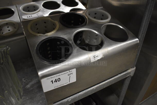 Metal Countertop 6 Compartment Silverware Holder. 15x12x8.5 - Image 3 of 3